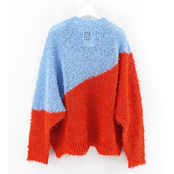 kota gushiken Fur Jumper blue×orange | www.carmenundmelanie.at