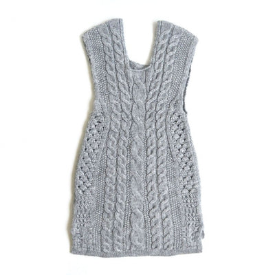 SALE 50%OFF!<br> 【Mame Kurogouchi/마메】Multi-Pattern Cable Sleeveless Knitted Vest 