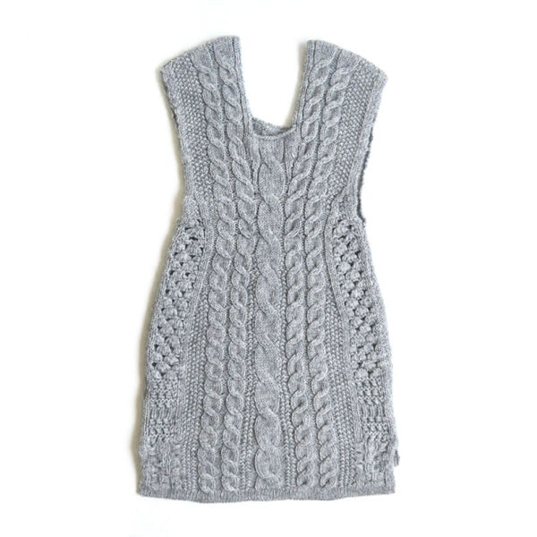 SALE 50%OFF ! , 【Mame Kurogouchi/マメ】Multi-Pattern Cable Sleeveless Knitted  Vest