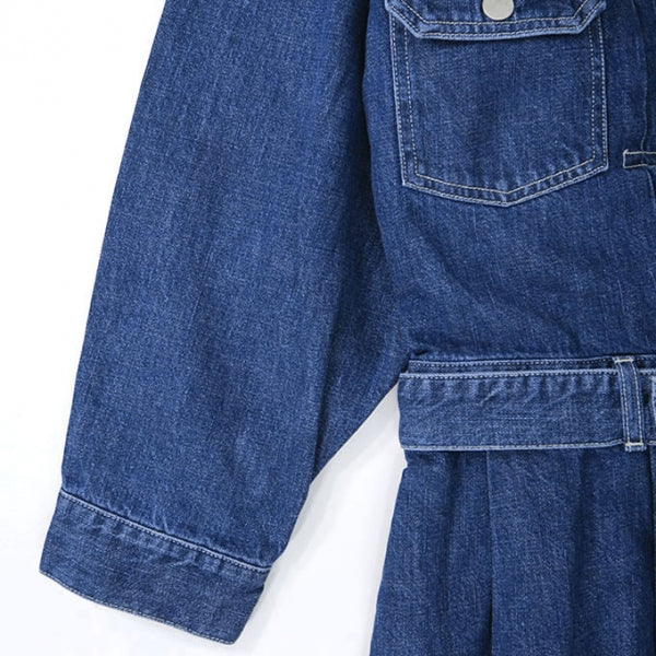 COTTON100%Graphpaper ♡ Belted Denim Dress Fade