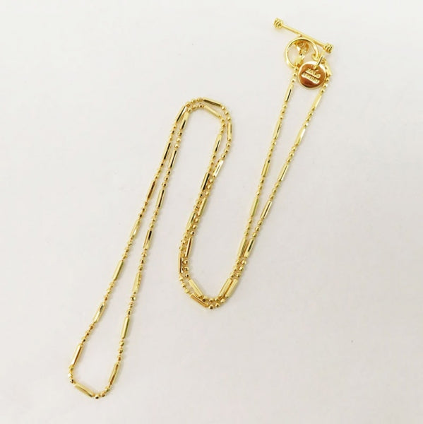 【XOLO JEWELRY/ショロ ジュエリー】Pipe Link Necklace (60cm) K24 Coating <br/>XON002-60AG