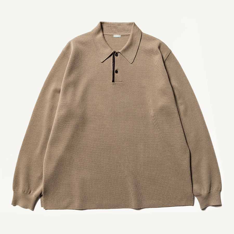 【A.PRESSE/アプレッセ】<br>Cashmere Knit L/S Polo Shirt <br>23SAP-03-08H
