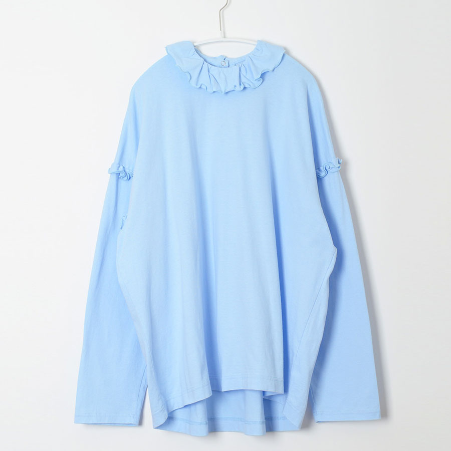 SALE 40%OFF ! , 【HOLIDAY/ホリディ】SUPER FINE DRY RUFFLE COLLAR L/S TOPS ,  23101021