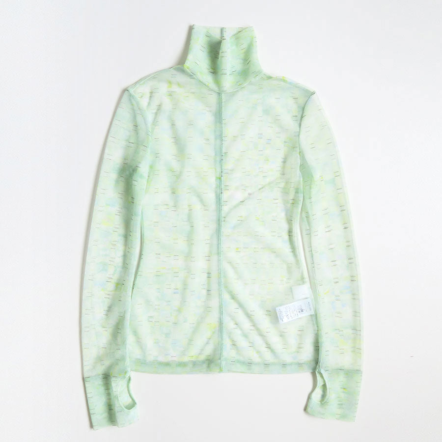 Mame Kurogouchi/マメ】Marble Printed Plaid Sheer High Neck