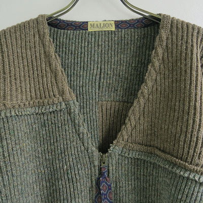 SALE 50%OFF ! <br/>【MALION vintage/マリオンヴィンテージ】<br>military rib short cardigan (KHAKI) <br>05-4-1