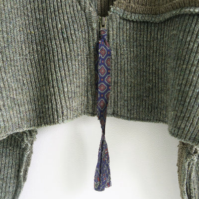 SALE 50%OFF ! <br/>【MALION vintage/マリオンヴィンテージ】<br>military rib short cardigan (KHAKI) <br>05-4-1
