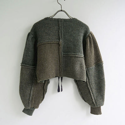 SALE 50%OFF ! <br/>【MALION vintage/マリオンヴィンテージ】<br>military rib short cardigan (KHAKI) <br>05-4-1