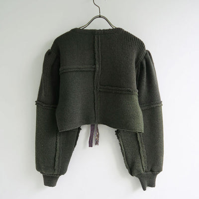 SALE 50%OFF ! <br/>【MALION vintage/マリオンヴィンテージ】<br>military rib short cardigan (KHAKI) <br>05-4-1