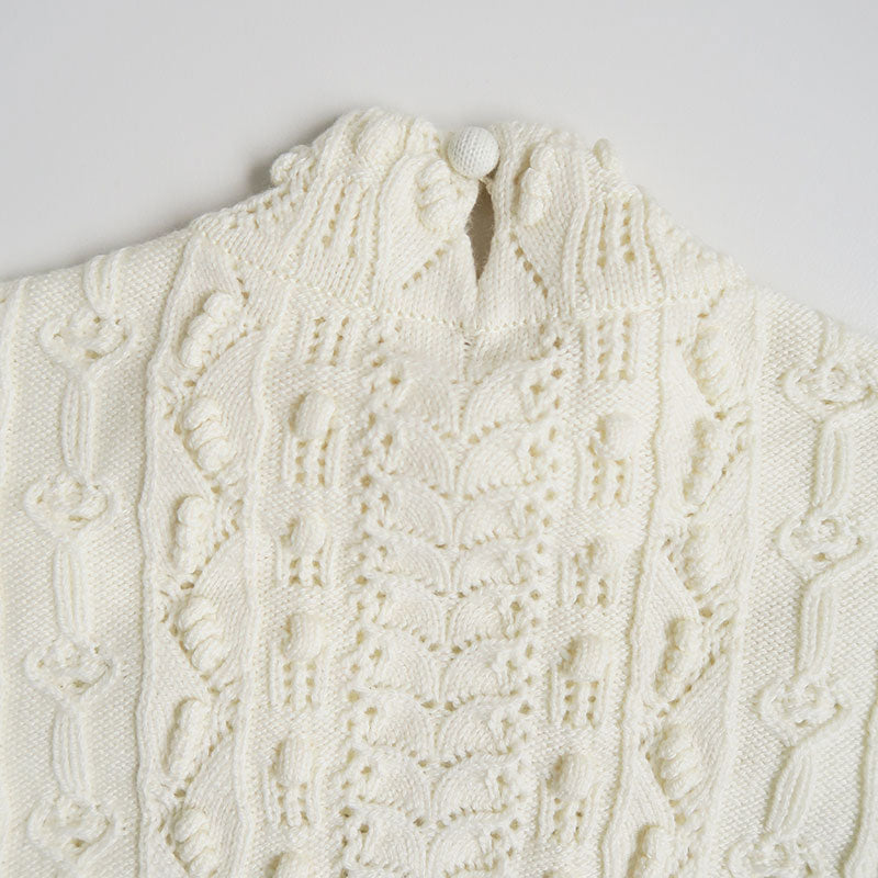 SALE 50%OFF ! <br/>【Mame Kurogouchi/マメ】<br>Floral Motif Hand-Knitted Vest<br>MM22PF-KN728