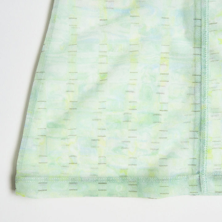 Mame Kurogouchi/マメ】Marble Printed Plaid Sheer Crew Neck