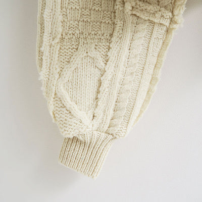 SALE 50%OFF ! <br/>【MALION vintage/マリオンヴィンテージ】<br>fisherman short cardigan (IVORY) <br>05-4-2