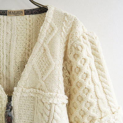SALE 50%OFF ! <br/>【MALION vintage/マリオンヴィンテージ】<br>fisherman short cardigan (IVORY) <br>05-4-2
