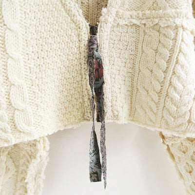 SALE 50%OFF ! <br/>【MALION vintage/マリオンヴィンテージ】<br>fisherman short cardigan (IVORY) <br>05-4-2