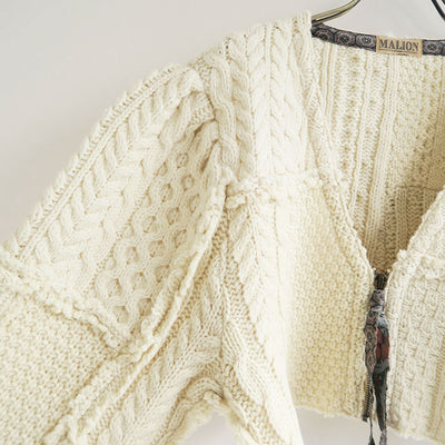 SALE 50%OFF ! <br/>【MALION vintage/マリオンヴィンテージ】<br>fisherman short cardigan (IVORY) <br>05-4-2