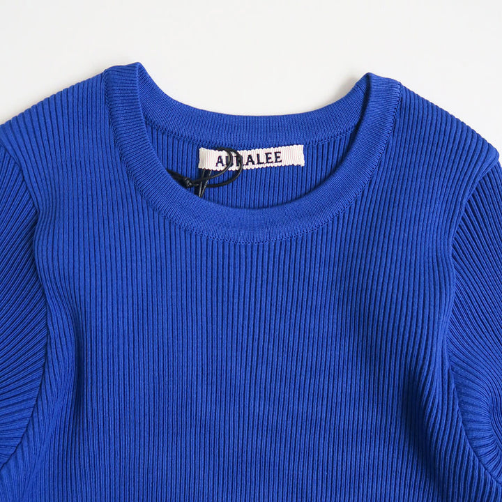 AURALEE/オーラリー】GIZA HIGH GAUGE RIB KNIT TEE A00T02HRの