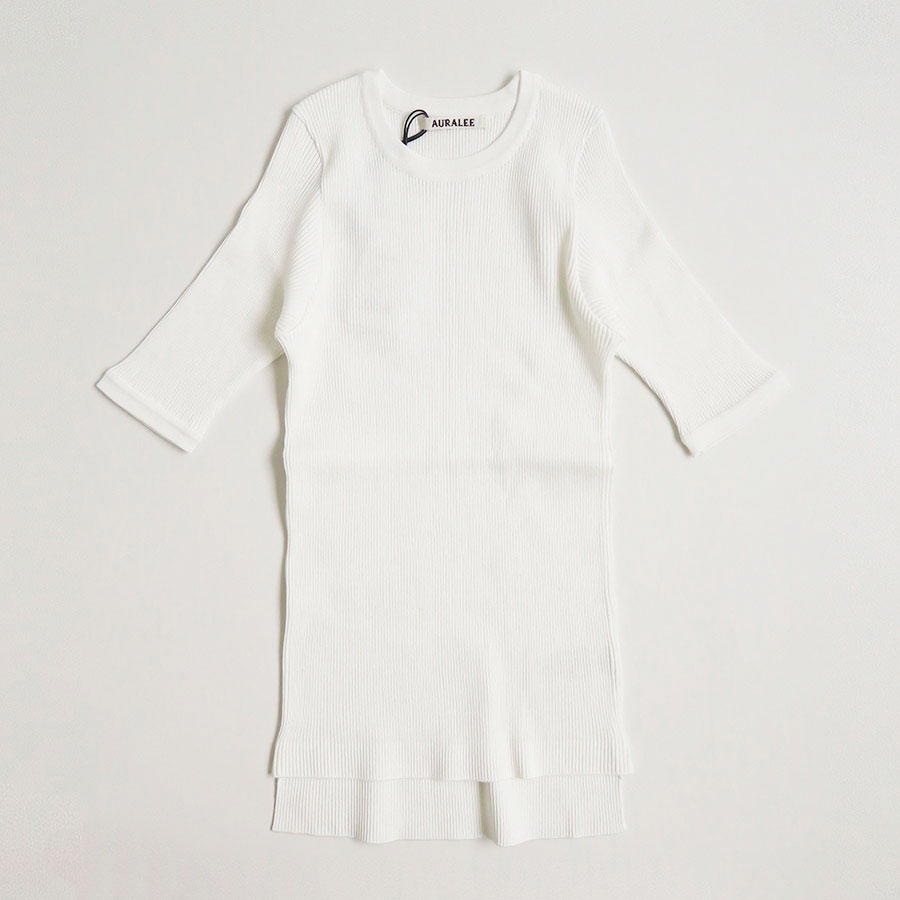 ☆新品☆オーラリー GIZA High Gauge Rib Knit Tee 0 AURALEE/オーラリー】GIZA HIGH GAUGE RIB KNIT TEE A00T02HRの