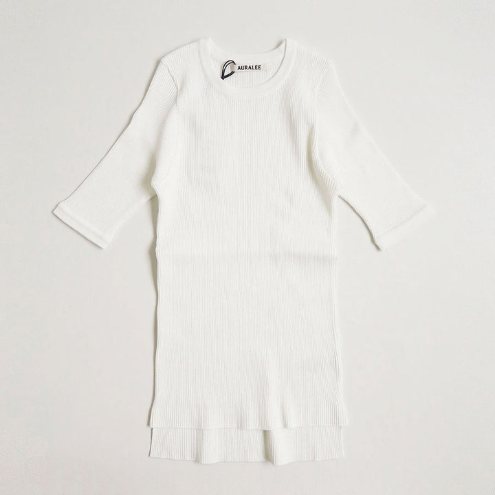 AURALEE/オーラリー】GIZA HIGH GAUGE RIB KNIT TEE A00T02HRの