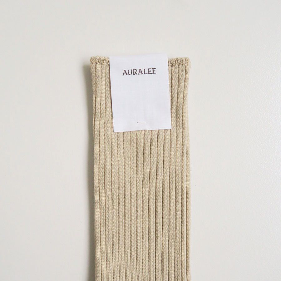 【AURALEE/オーラリー】<br>GIZA HIGH GAUGE SOX <br>A00S02SX-W