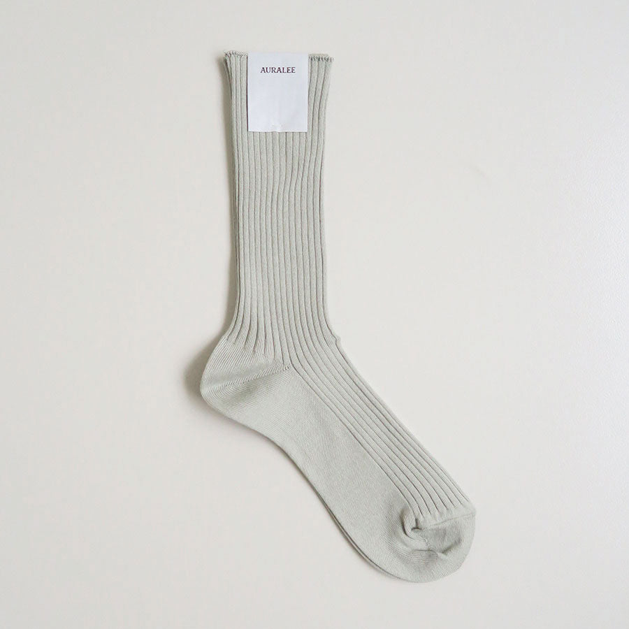 【AURALEE/オーラリー】<br>GIZA HIGH GAUGE SOX <br>A00S02SX-W