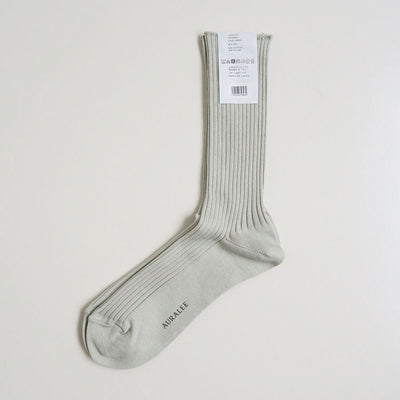 【AURALEE/オーラリー】<br>GIZA HIGH GAUGE SOX <br>A00S02SX-W