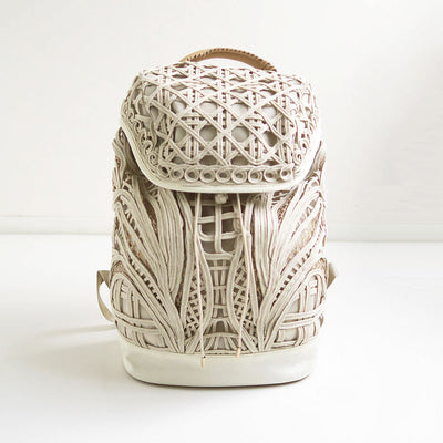 【Mame Kurogouchi/마메】<br> Cording Embroidery Backpack<br> MM13-AC401 