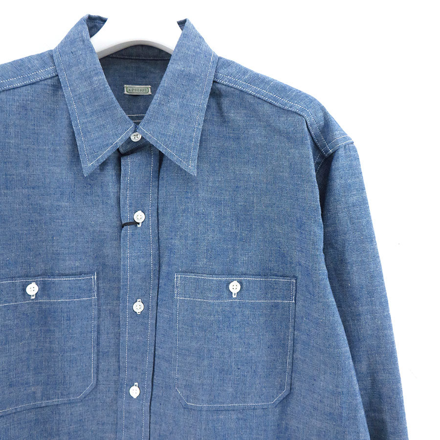 A.PRESSE/アプレッセ】Rigid Chambray Shirt 23SAP-02-02Hの通販