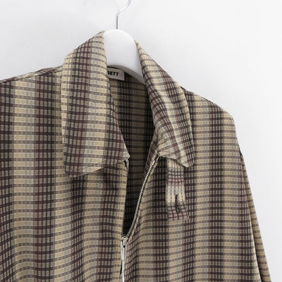 SALE 60%OFF ! <br/>【AUBETT/オーベット】<br>綿×サマーウール平二重織 ZIPUPブルゾン <br>23-01-031