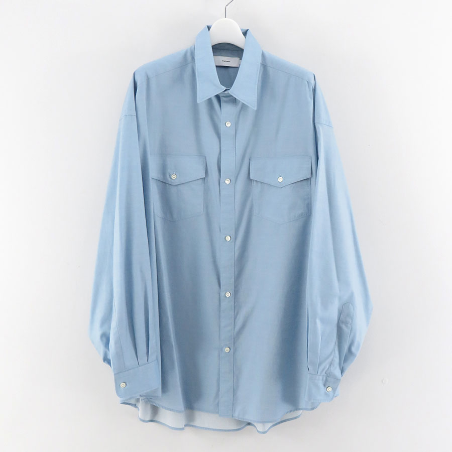 【Graphpaper/グラフペーパー】<br>Supima Compact Regular Collar Dungaree Shirt <br>GM231-50237B