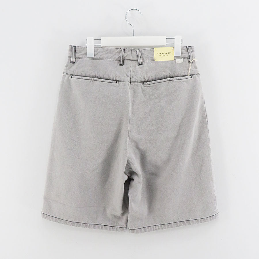 FARAH/ファーラー】デニム Two-tuck Wide Shorts FR0301-M4025の通販