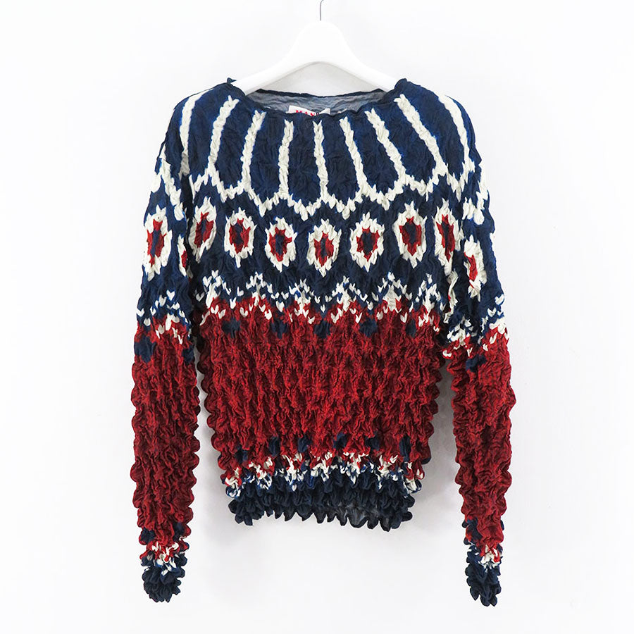 MASU POPCORN NORDIC SWEATER - RED 48-