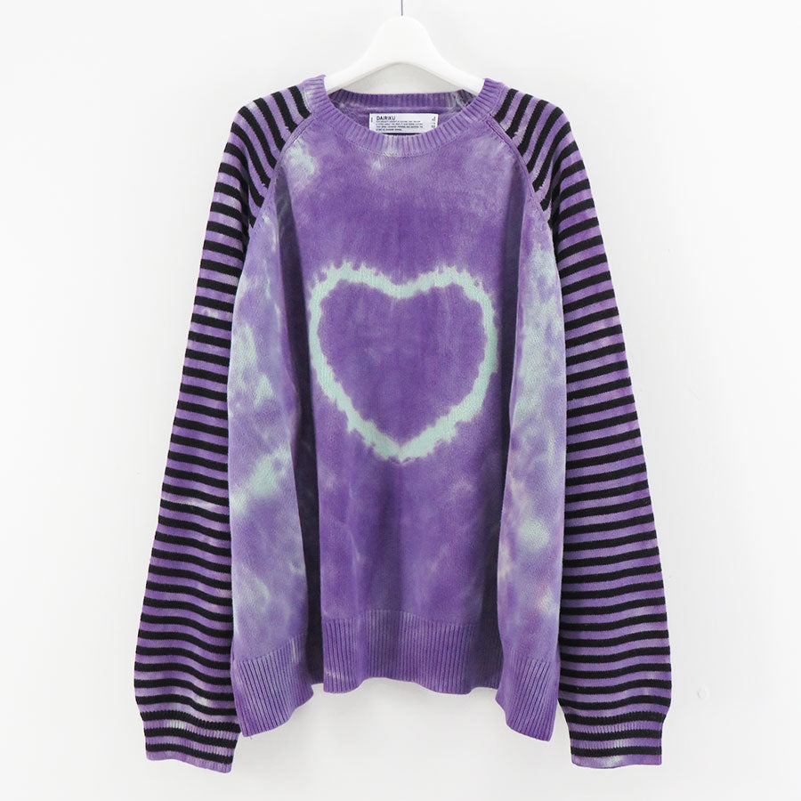 Heart Tie dye Border Knit - 通販 - hydro-mineral.net