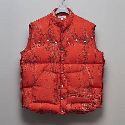 SALE 40%OFF ! <br/>【M A S U/エムエーエスユー】<br>MARBLE BANDANA PUFFER VEST<br>MVFW-VT0122