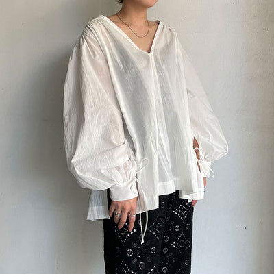 【BED&amp;BREAKFAST】<br> Cordlane Natural Sun-dried Wash Puff Blouse<br> 8075100035 