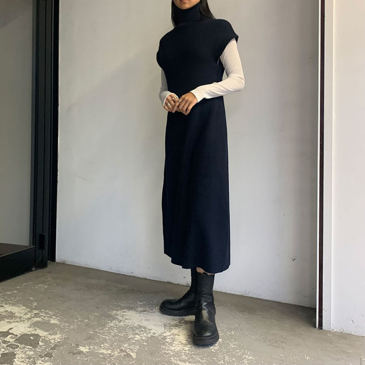 半額以下で買えるクーポン特集 IIROT/イロット】Wool 020-022-KD05の通販 Dress Knit Turtle ワンピース