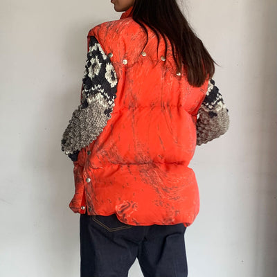 SALE 40%OFF ! <br/>【M A S U/エムエーエスユー】<br>MARBLE BANDANA PUFFER VEST<br>MVFW-VT0122