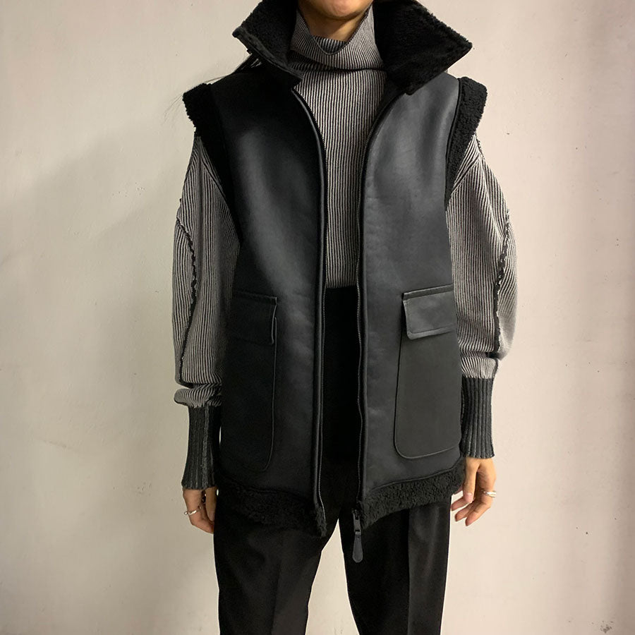 THE RERACS/ザ・リラクス】RERACS MOUTON HIGH NECK VEST 22FW-REBL-327L-Jの通販 「ONENESS  ONLINE STORE」