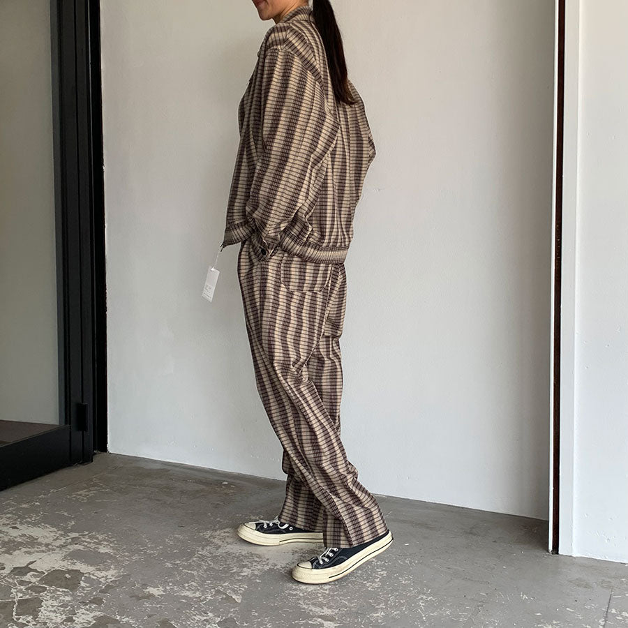 SALE 60%OFF ! <br/>【AUBETT/オーベット】<br>綿×サマーウール平二重織エラスティックバギーパンツ <br>23-01-006