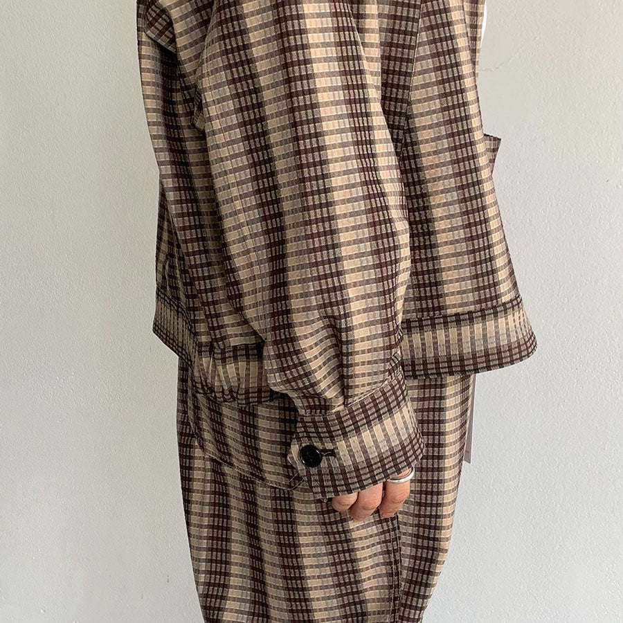 SALE 60%OFF ! <br/>【AUBETT/オーベット】<br>綿×サマーウール平二重織 ZIPUPブルゾン <br>23-01-031