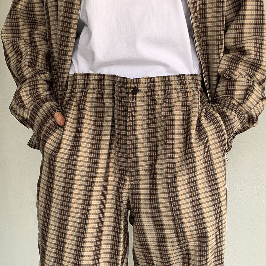 SALE 60%OFF ! <br/>【AUBETT/オーベット】<br>綿×サマーウール平二重織エラスティックバギーパンツ <br>23-01-006